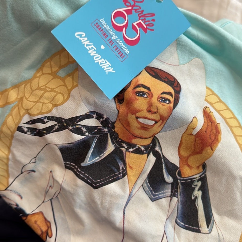 NWT✨ Cakeworthy x Barbie Pastel Blue Western Ken Tank Top Cowboy Unisex - Picture 5 of 11
